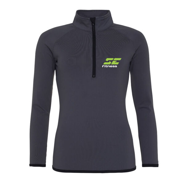 SE Fitness  - Girlie Half Zip Sweat Top Thumbnail